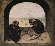 Pieter Bruegel 2 monkeys oil on canvas
